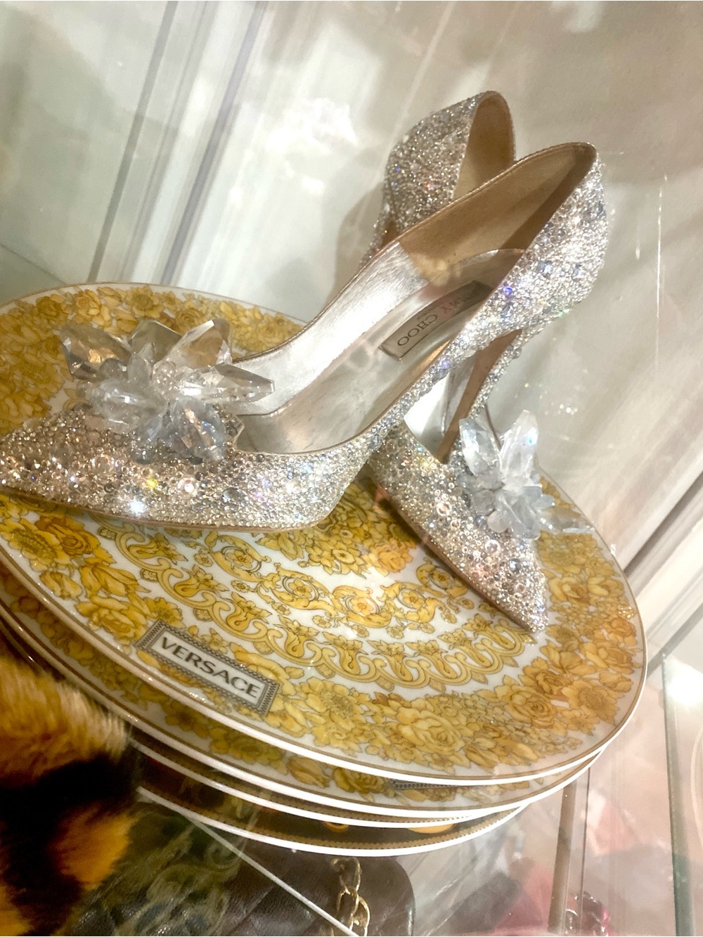 Jimmy Choo Made-to-Order Cinderella Slipper Size 42.